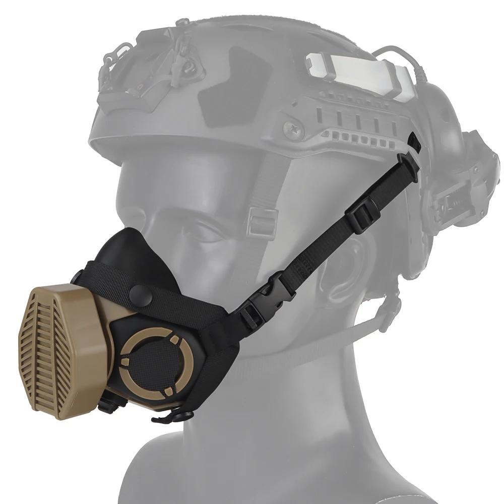 SOTR 특수 전술 호흡기 가스 마스크, 하프 페이스, 군용 페인트볼 에어소프트 CS 코스프레, HEPA 여과 입자